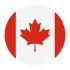 Round badge of Canada national flag.